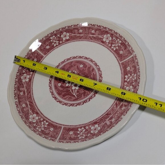 Syracuse Strawberry Hill Ceramic Dinner Plate Floral Red White Vintage - Picture 5 of 8